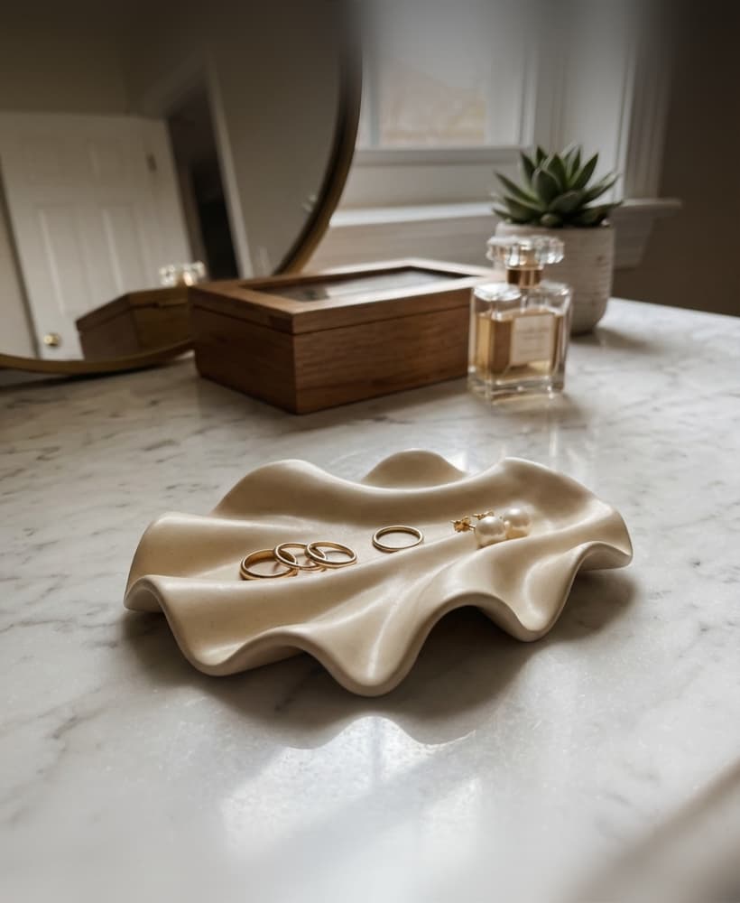 Wavy Aesthetic Jewelry Dish and Trinket Tray 3d model