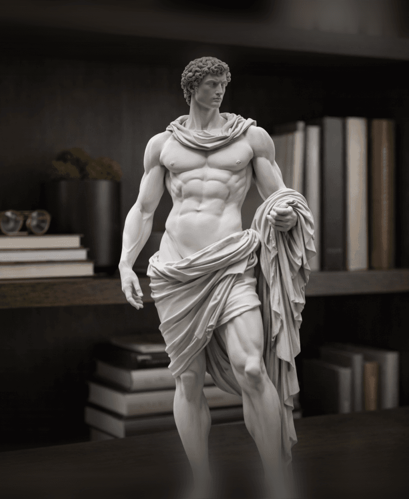 Classical Hero Statue STL – Muscular Marble Male Sculpture for 3D Printing 3d model