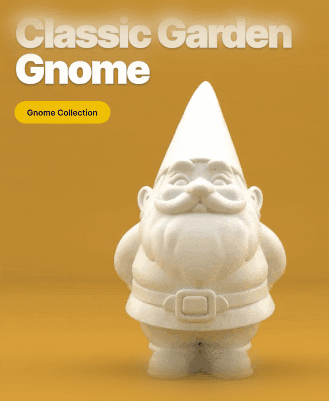 Classic Garden Gnome – 3D Printable Cute Standing Gnome Figurine 3d model