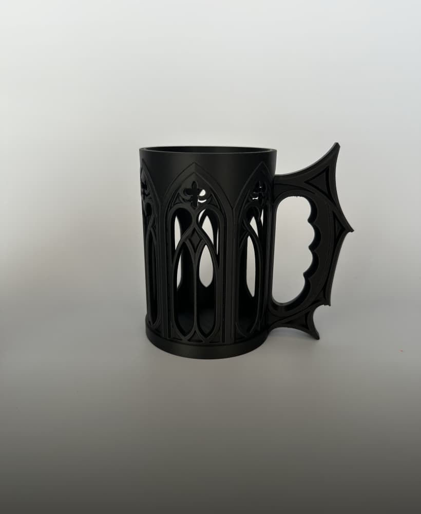 Gothic Beer/Pop Can Holder – 33 cl Can Cozy, Gothic Drink Sleeve, Cathedral Mug Style, Fantasy Bever 3d model