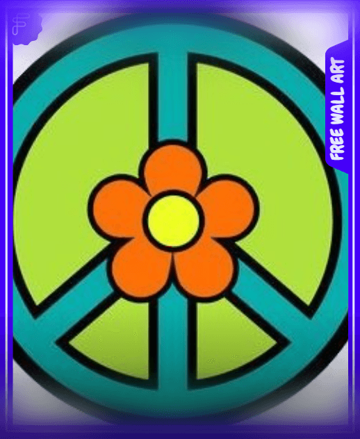 Flower Peace Sign - FREE wall art 3d model