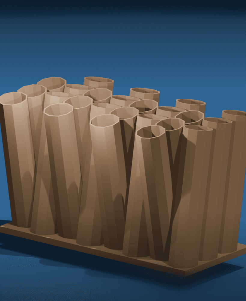 Angled Post Brush Holder 3d model