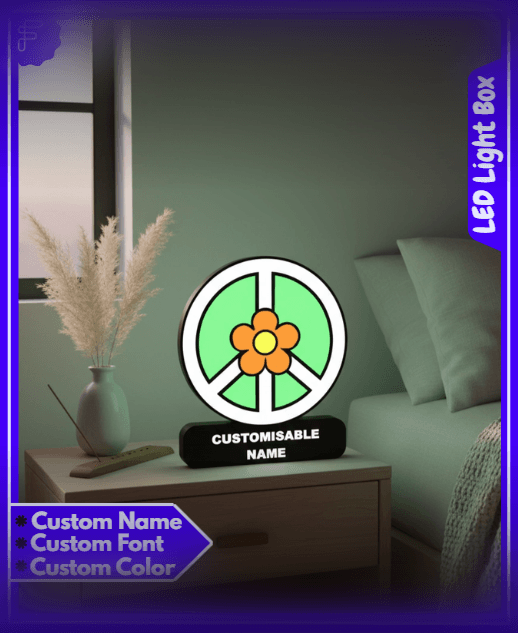 Flower Peace Sign - LED Strip compatible 3d model