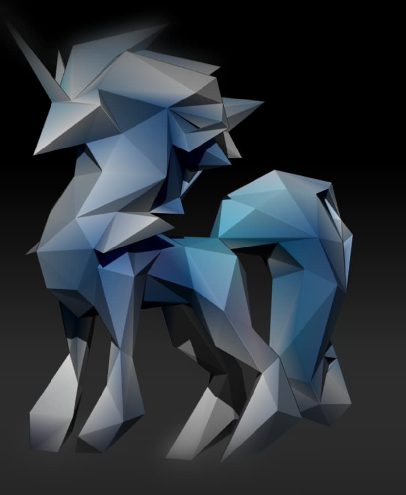 Low Poly Frozen Unicorn Model: FREE for Personal Use 3d model