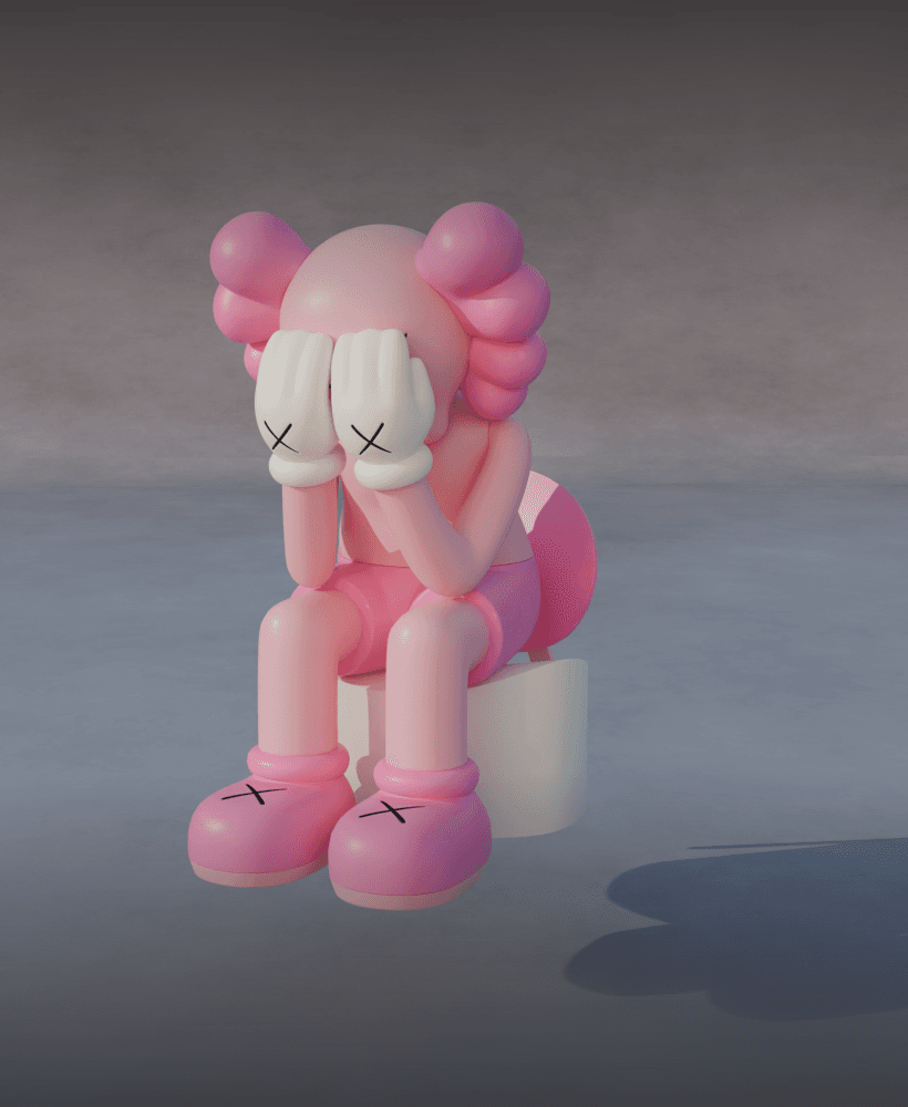 KAWS Sit Statue 3d model