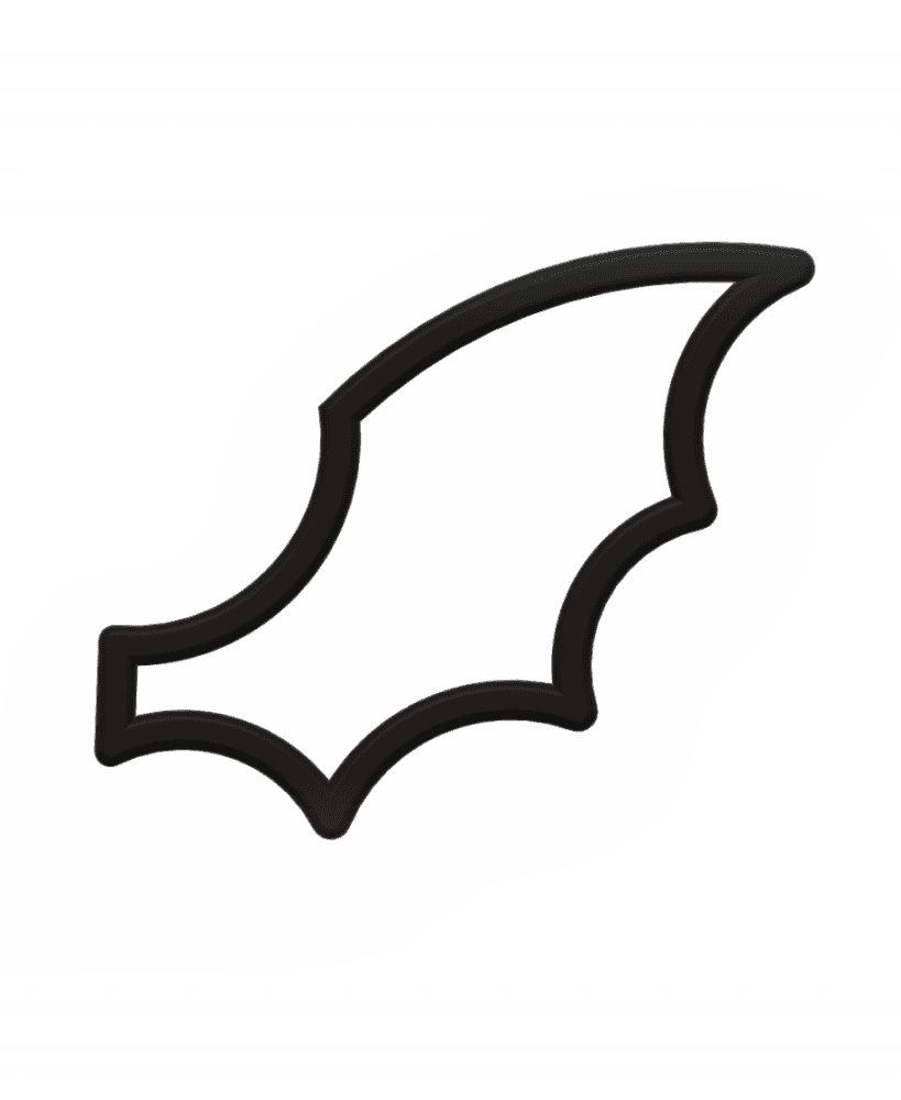 Bat Wing Cookie Cutter STL File - 4 inches 3d model