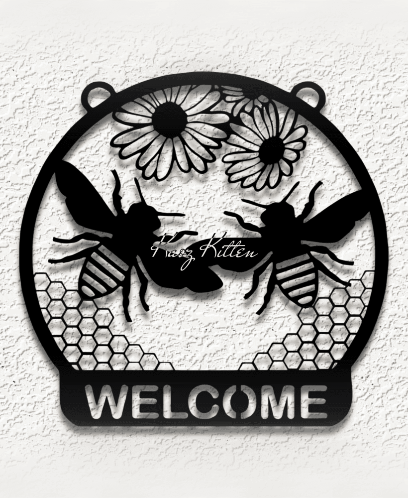 welcome honey bees hon WALL ART HOME DECORmb.stl 3d model