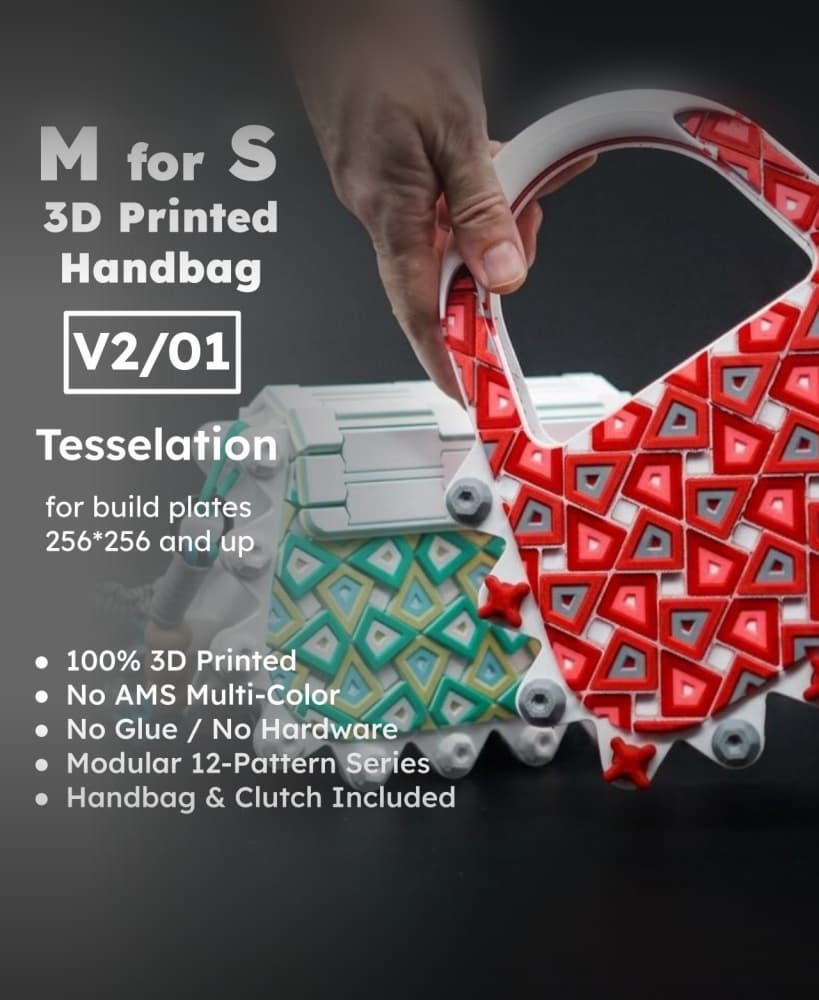 MforS 3D-printed Handbag & Clutch - V2/01 - Tessellation Pattern 3d model