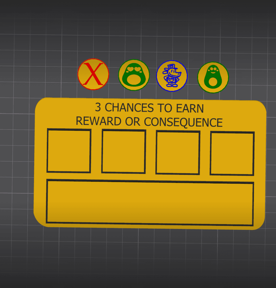 Student Reward or Consequense Cards with tokens 3d model