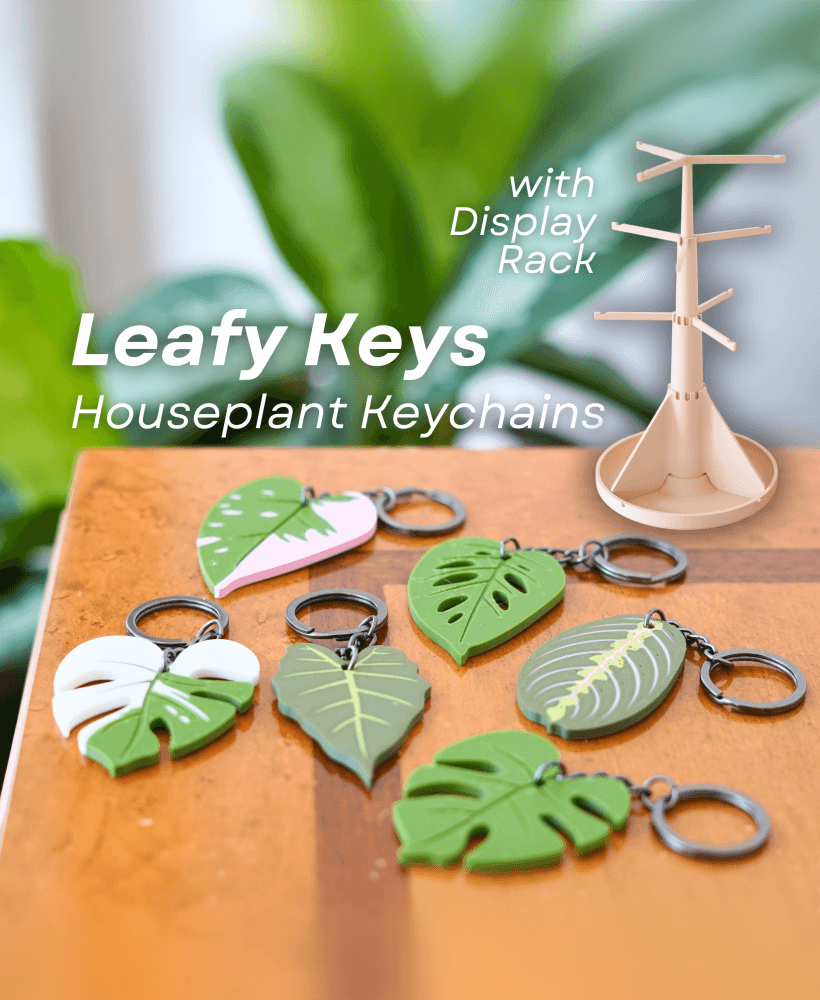 Leafy Keys - Houseplant Keychains - Monstera Albo plant leaves for car keys 3d model