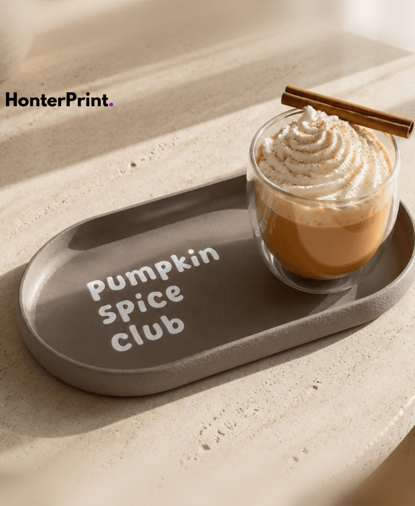 Pumpkin Spice Club Tray STL | Cozy Fall Decor Tray for Coffee & Keys | Autumn Home Decor | 3D Print 3d model