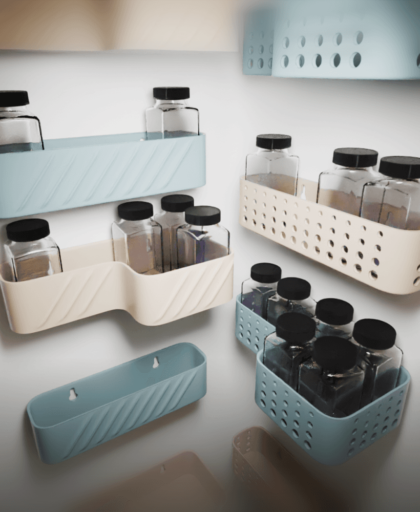 4-Pack Spice Racks with Screw Mounts 3d model