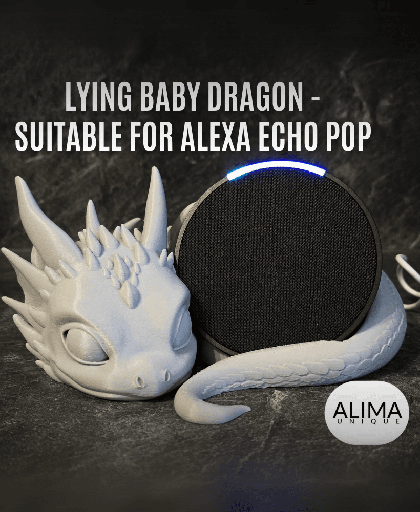 Lying Baby Dragon - suitable for Alexa Echo Pop 3d model