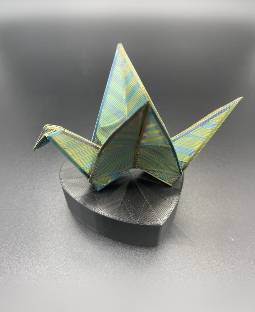 Printagami PLA Crane 3D Printed Origami Sculpture Version 3d model