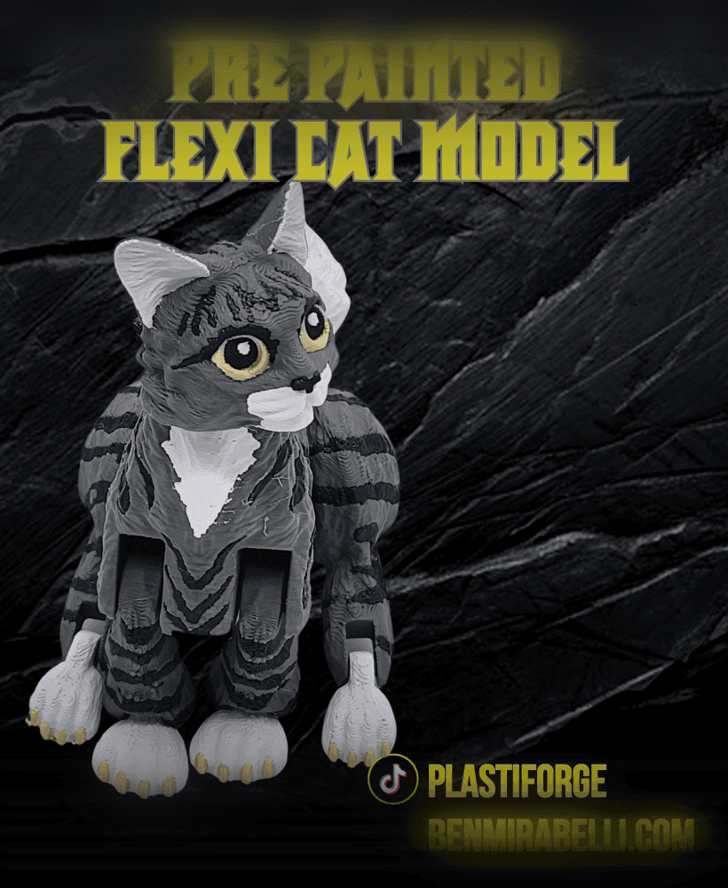 Flexi Fluffy Cat (pre painted) 3d model
