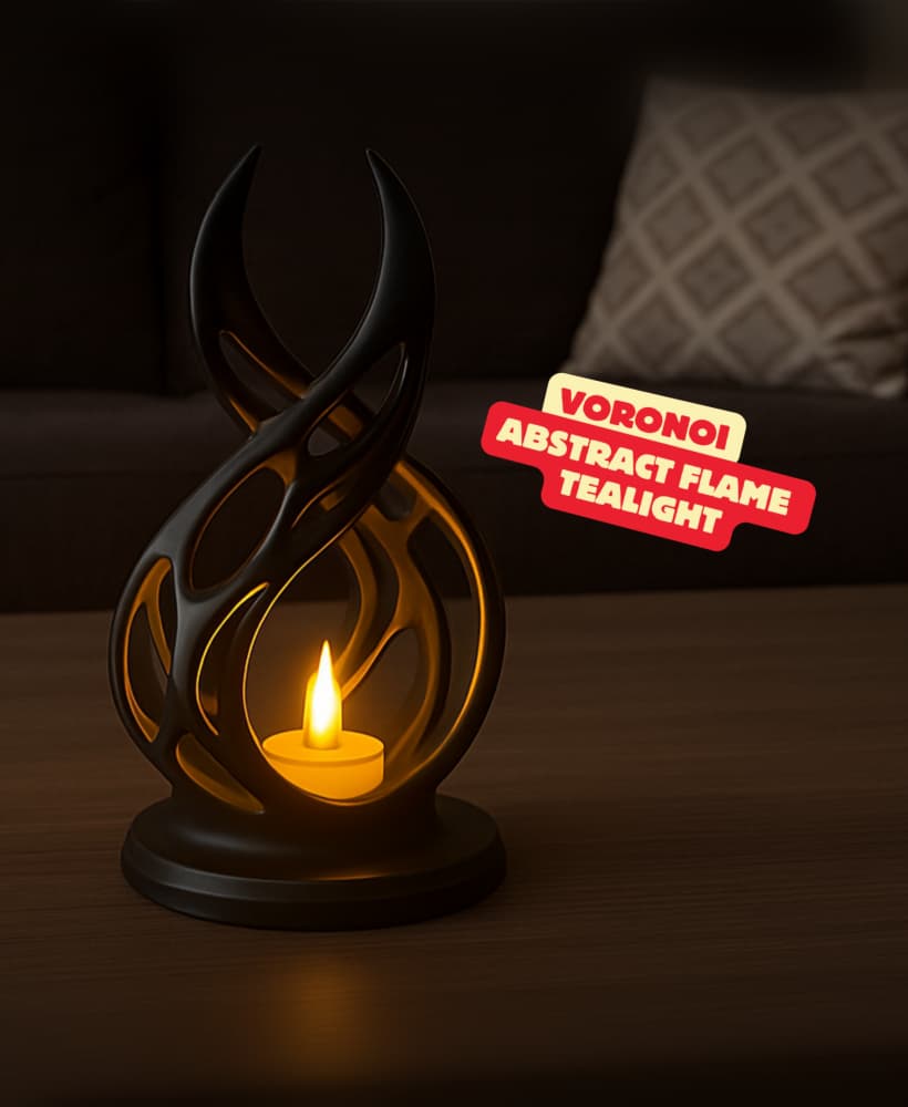 ABSTRACT FLAME TEALIGHT (VORONOI) / ABSTRACT FIRE SCULPTURE / HOMEDECOR / GOTHIC 3d model