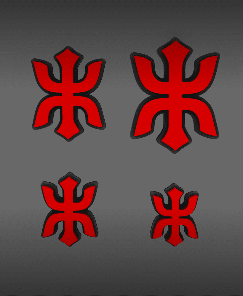 Red Ronin Chapter Flat Symbols 3d model