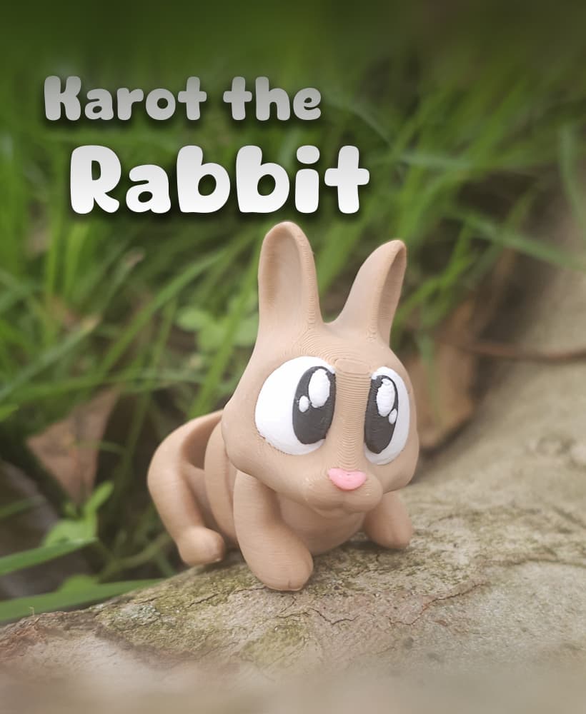 Karot the Rabbit – Flexi Fidget Rabbit – 3DPAW 3d model