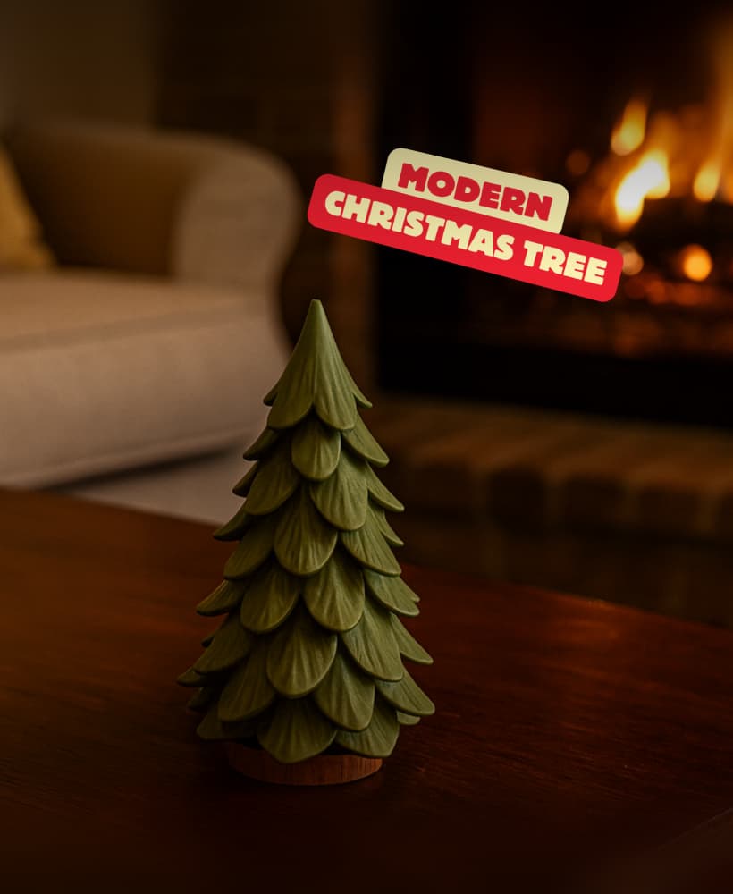 MODERN CHRISTMAS TREE / 2 PART DESIGN / NO AMS / MODERN ABSTRACT DECOR / HOMEDECOR / TABLEDECOR 3d model