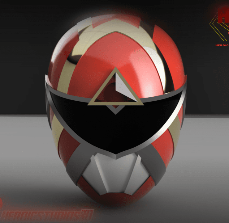 Red Omega Ranger Helmet 3d model