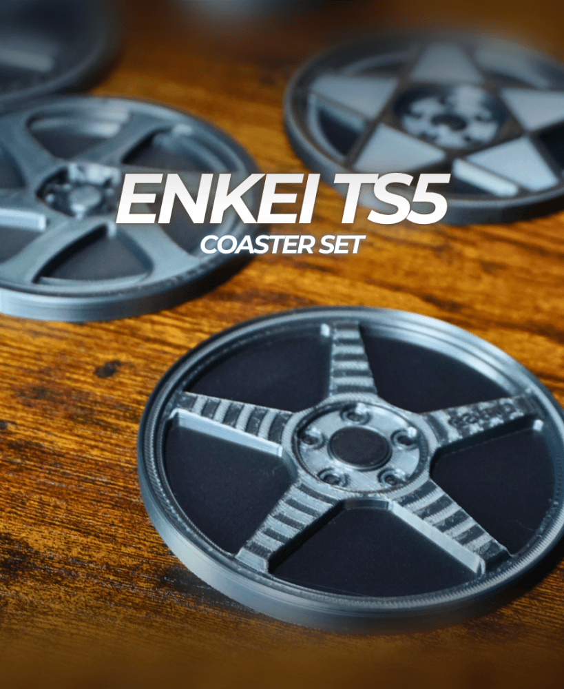Enkei Inspired TS5 Wheel and Tire Coaster Set 3d model