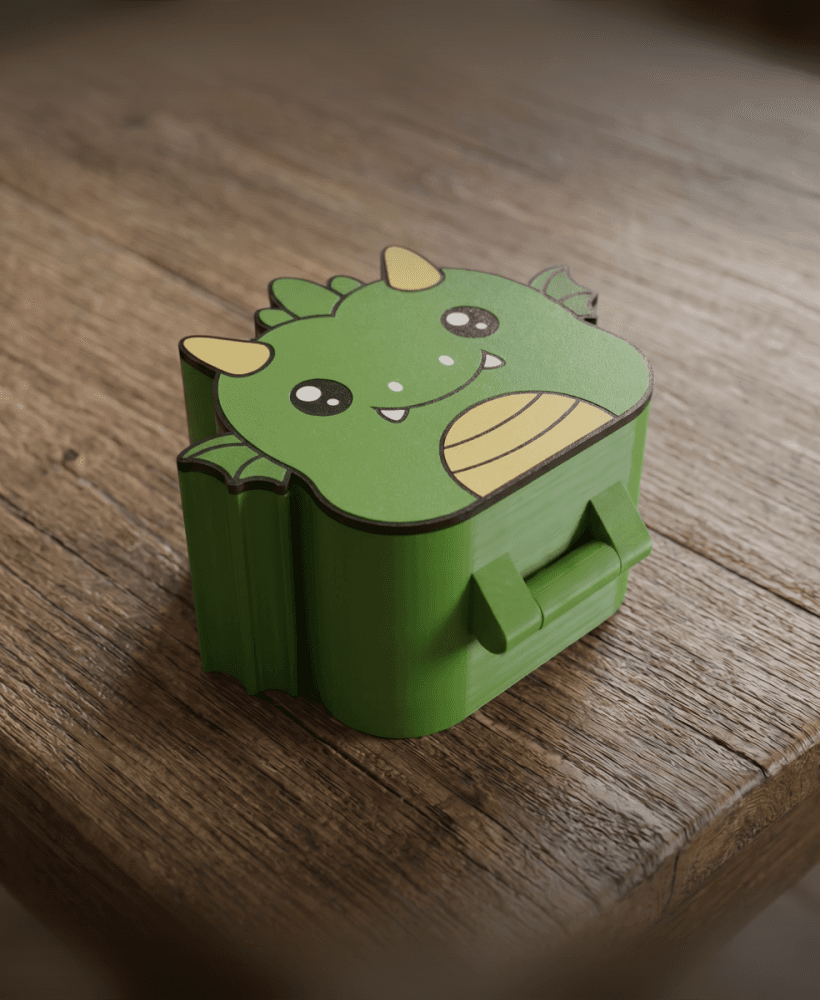 Cute Baby Dragon Box 3d model