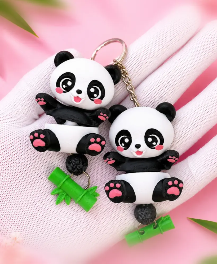 Cute Flexi Baby Panda Toy / Keychain - FREE 3d model