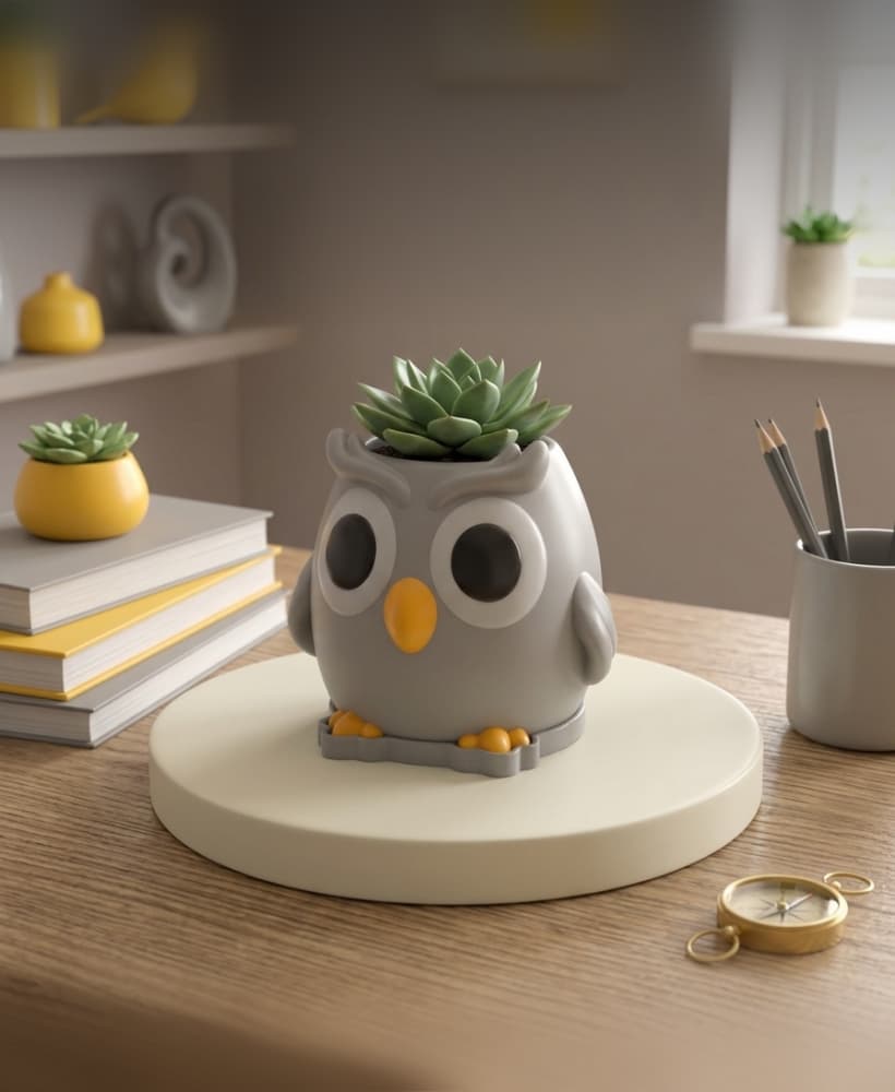 Mini Owl Animal Planter 3d model