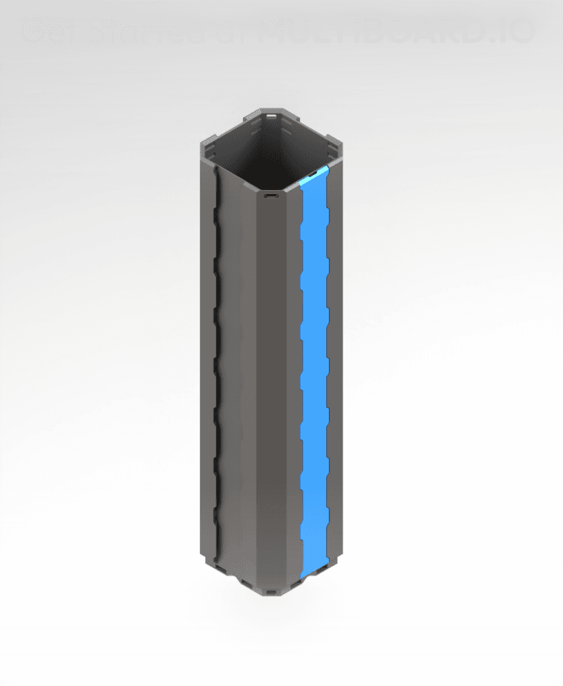 4 LU Bin Fit - II Cover Locked Lite Rail - (8 MU Rail) 3d model