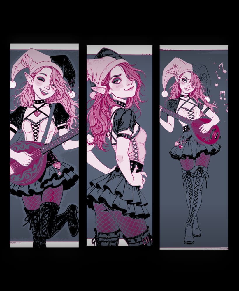 A lovely bard sings, dances and strums to all to the world - Set of bookmarks 3d model