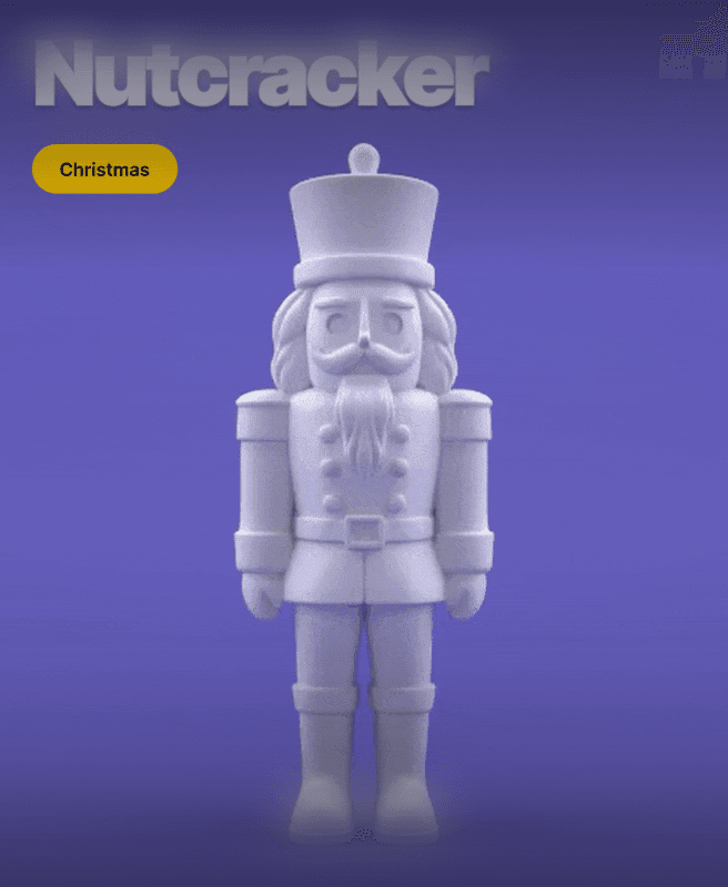 Minimalist Nutcracker Ornament – 3D Printable Christmas Soldier Figurine 3d model