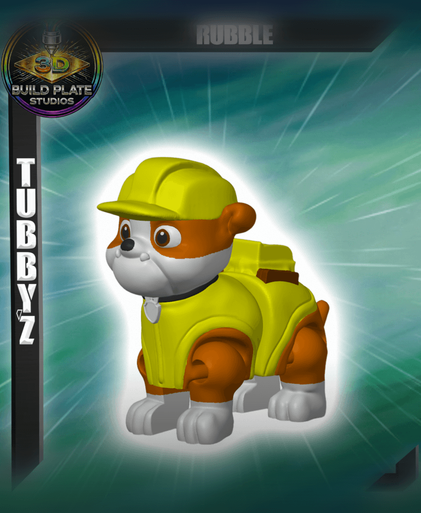 Paw Patrol Rubble Multicolor Flexi Print-In-Place 3d model