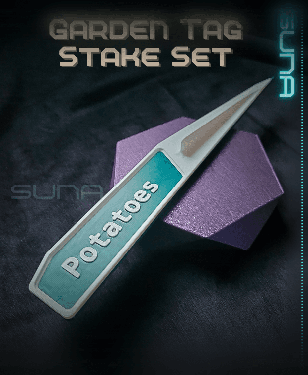 Garden Tag Stake Set 3d model