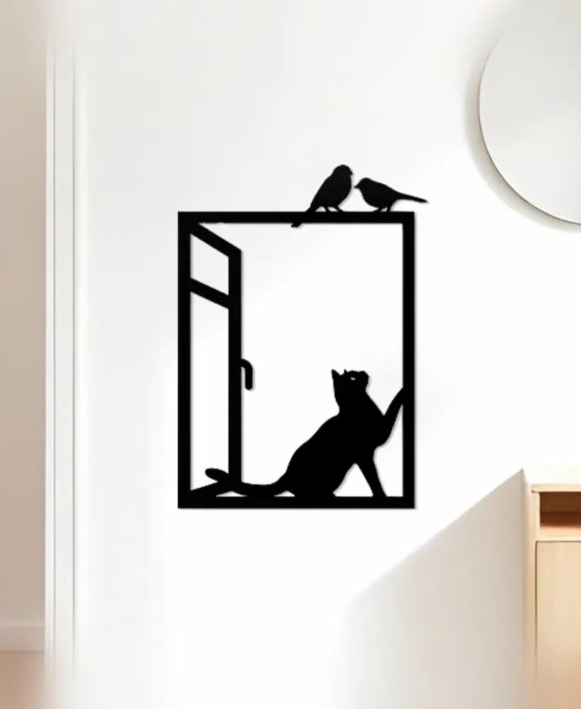Cat And Window Wall Art, Wall Decor, Home Decor 3d model
