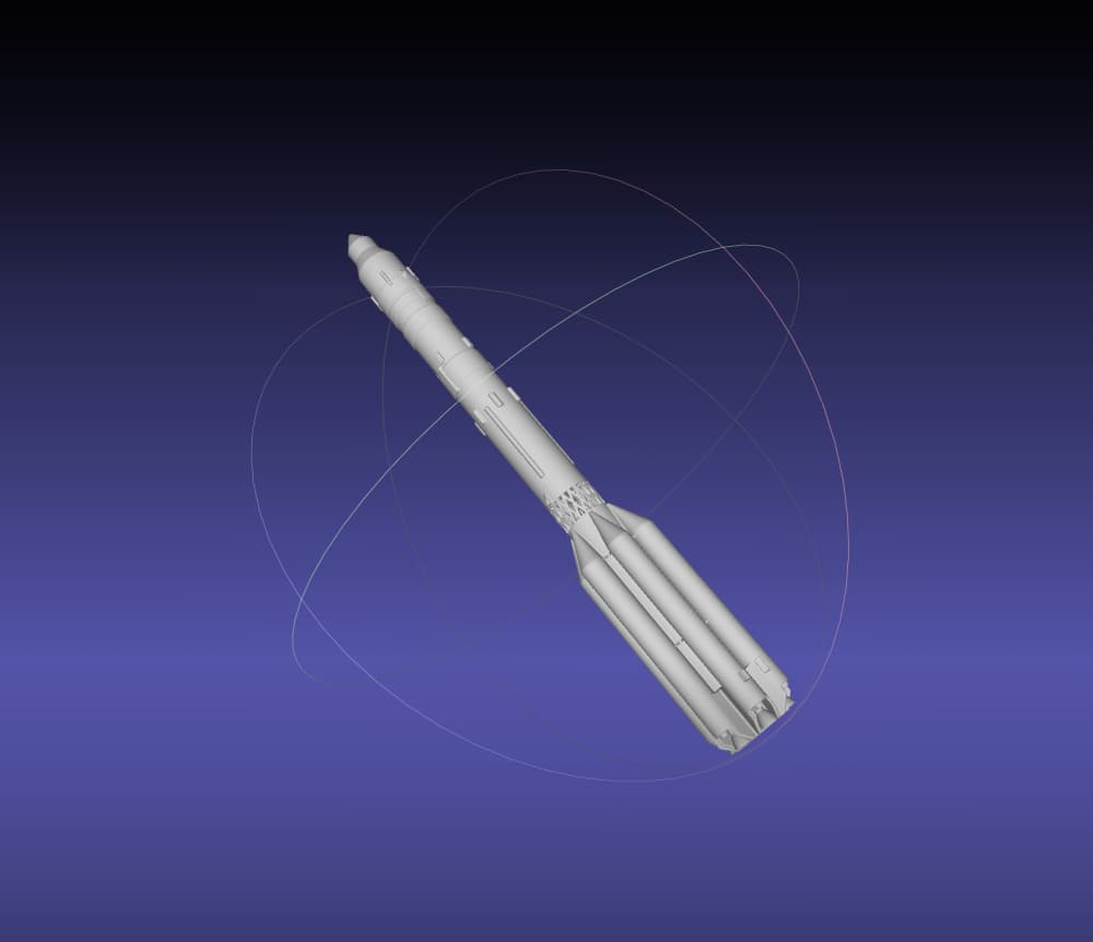 Russian Proton Rocket Printable Model 3d model