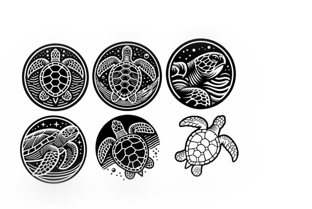 Leather Stamps 65mm Sea Turtles #1 3d model