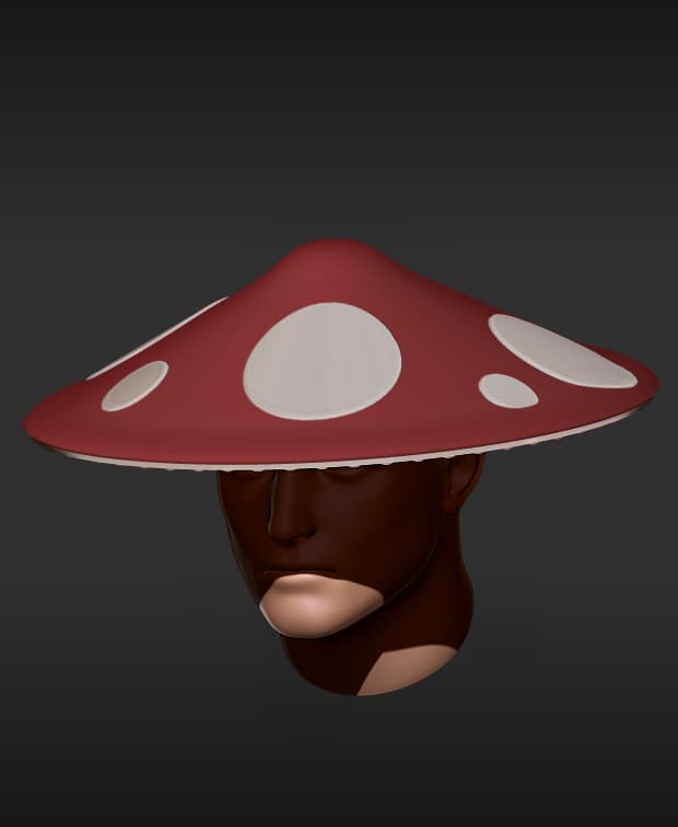 Mushroom Jingasa Hat 3d model
