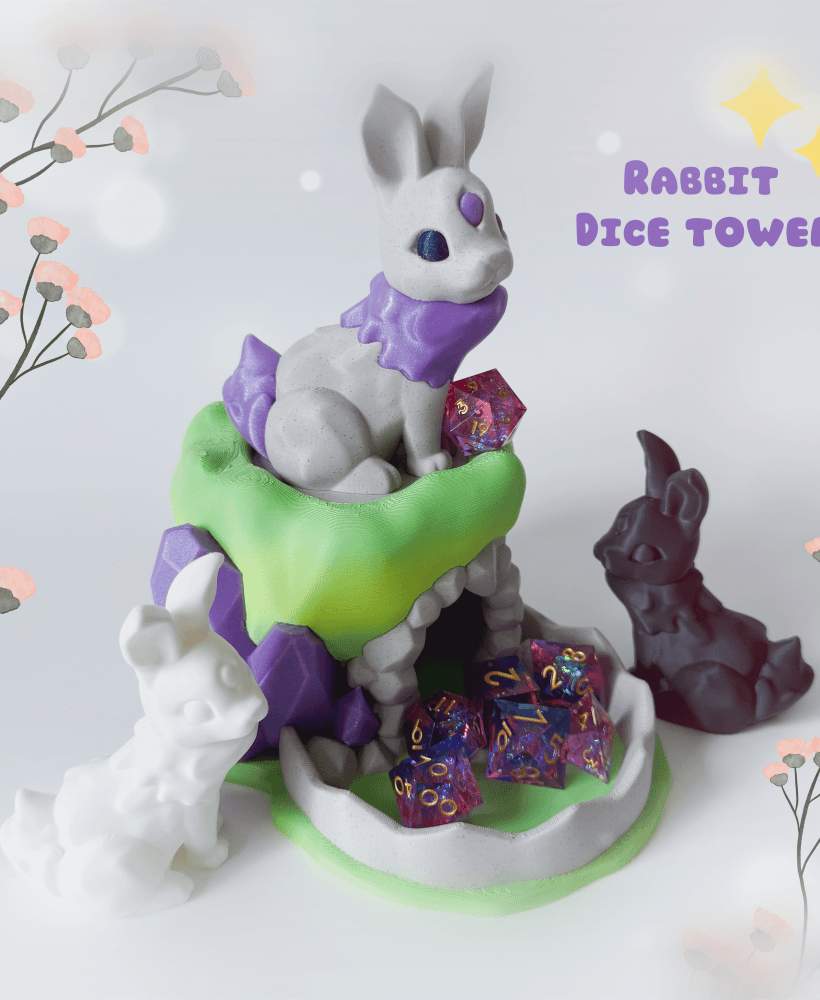 Rabbit Dice Tower 3d model