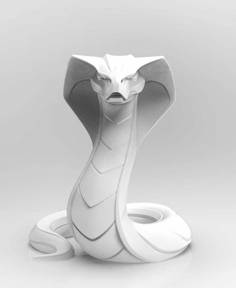 Mystical Cobra Snake Minimalist Sculpture 3d model