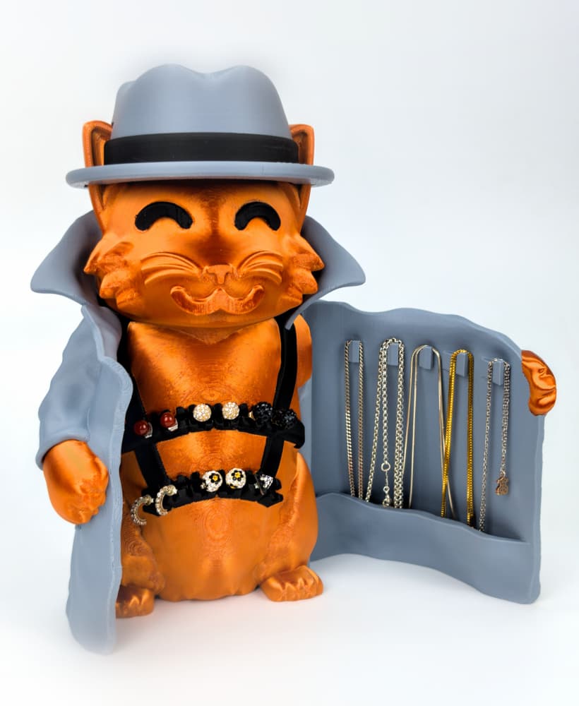 Cat Merchant: Secret Jewelry Holder 3d model