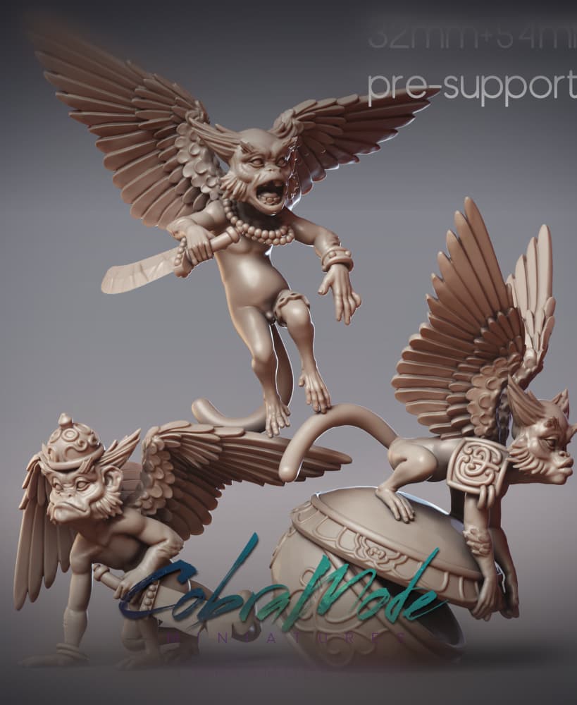 Zephyrian Flying Monkeys (Pre-Supported) 3d model