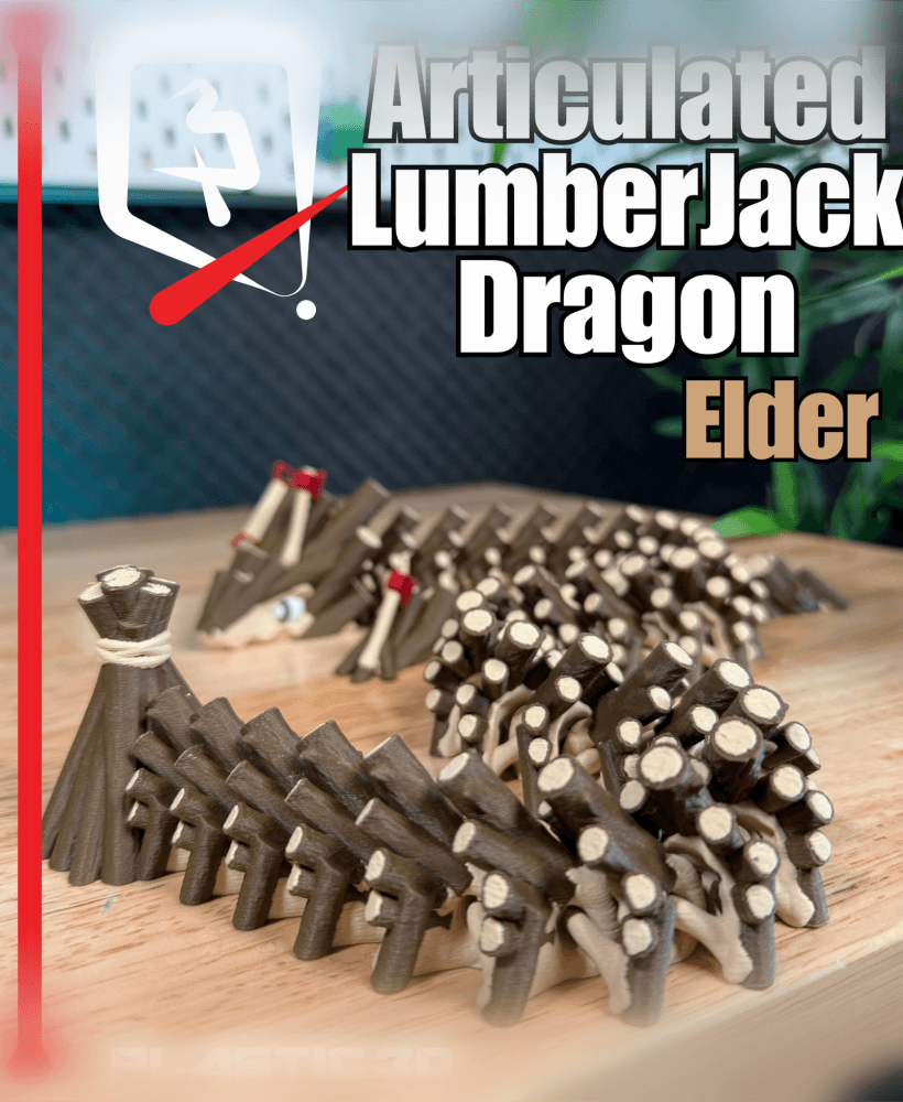 Lumberjack Elder Dragon- Plastic 3D Articulated Dragon 11 3d model