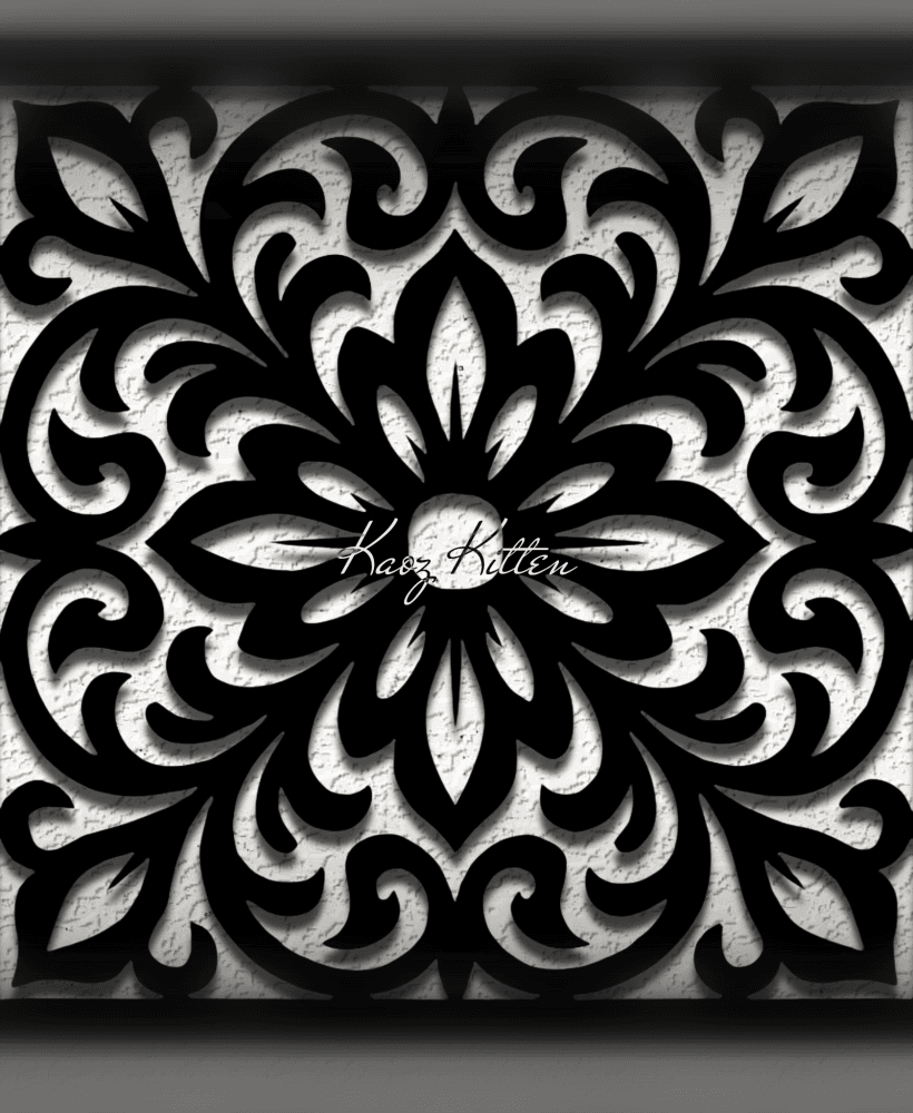 geometric flower square WALL ART HOME DECOR 3d model