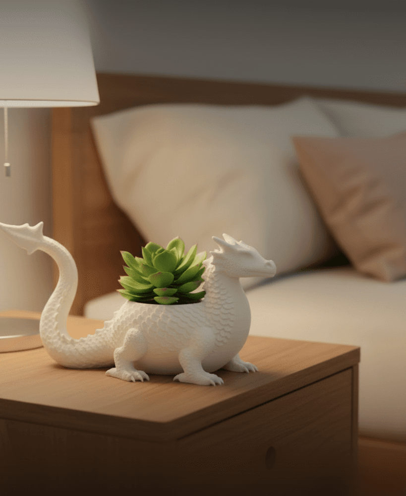 tail flick dragon plant pot 3d model