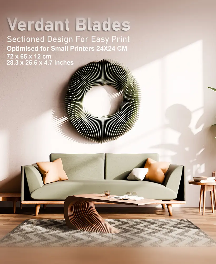 Verdant Blades Wall Sculpture 3d model