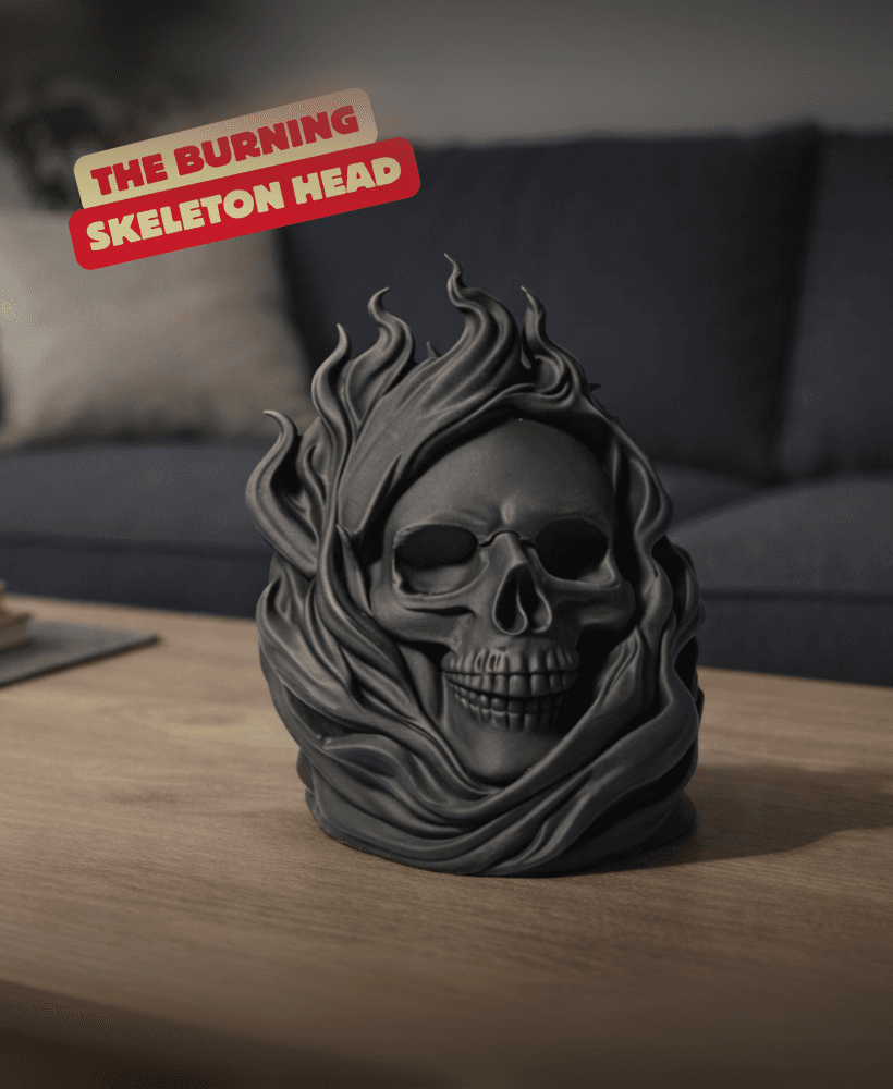 THE BURNING SKELETON HEAD / GOTHIC DECOR / HOMEDECOR / DECOR / SCULPTURE / ABSTRACT 3d model