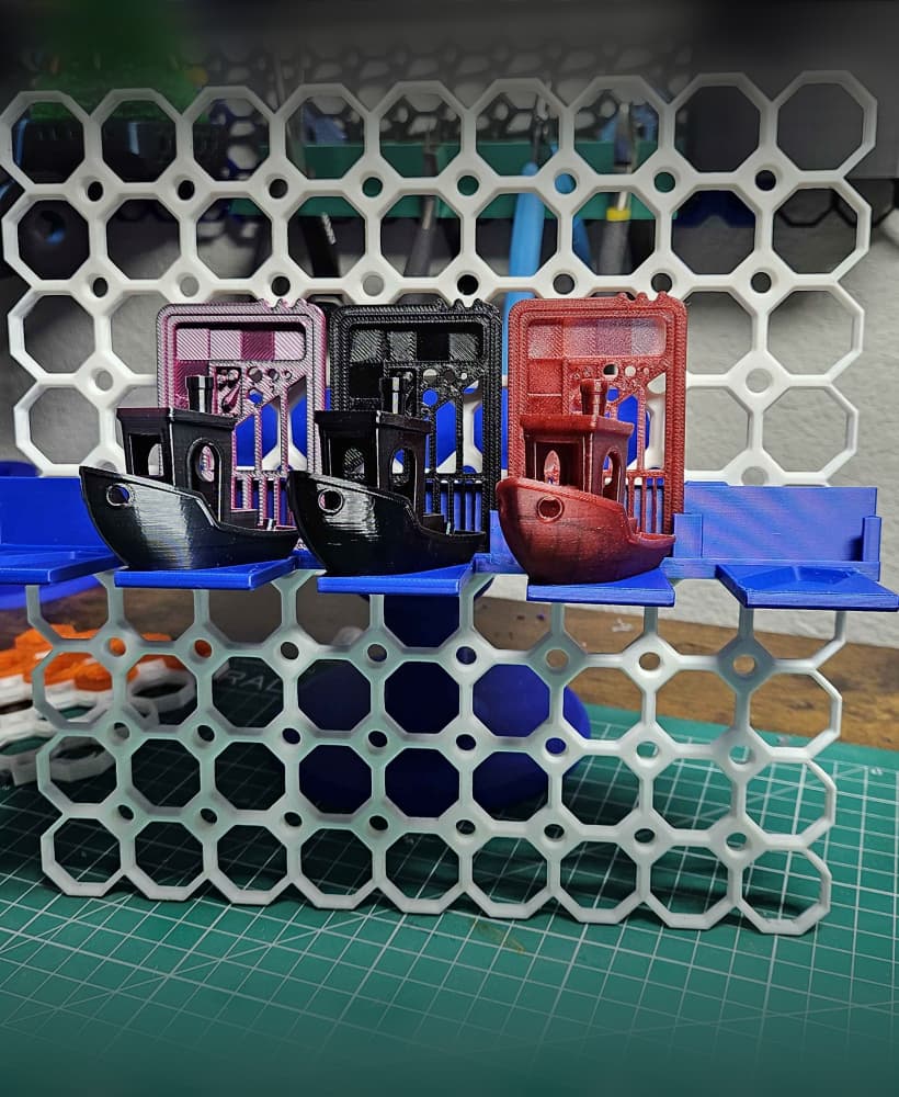 Multiboard Benchy Shelf 30Deg Mini AIO Test Holder- Weighted Snap Version 3d model