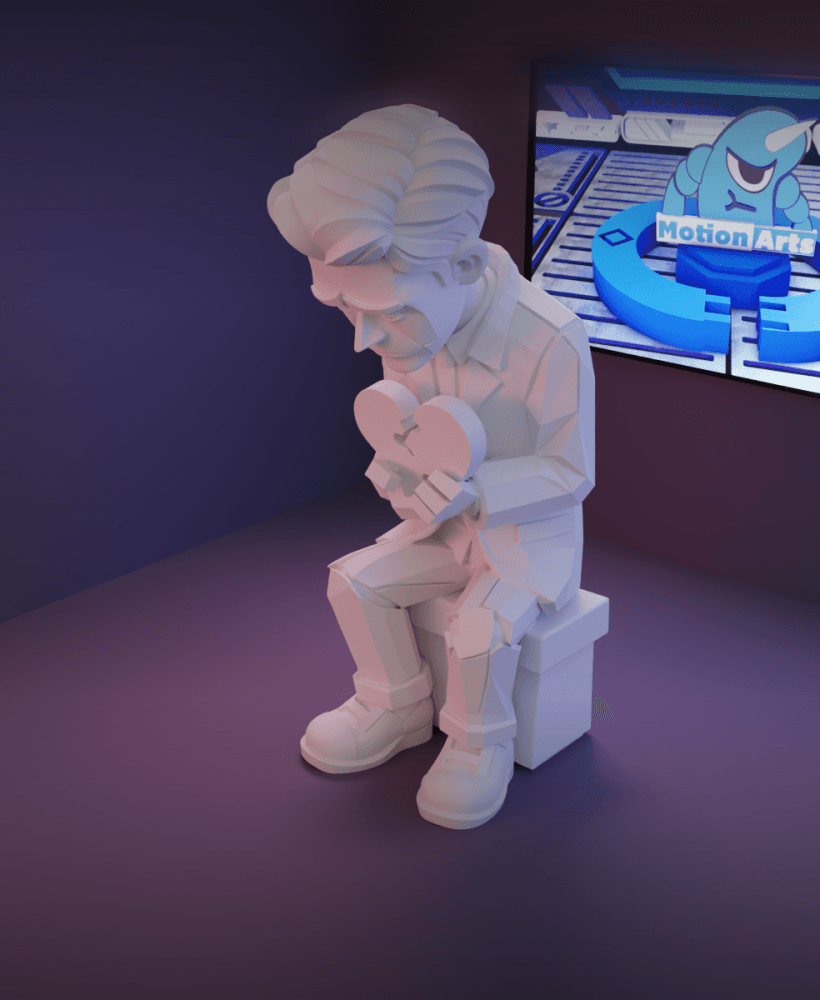 Homem coração partido.stl 3d model