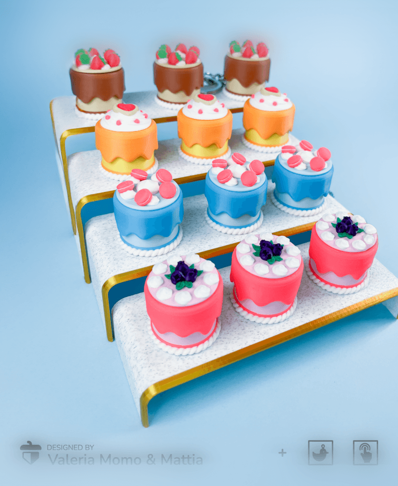 Clicker Cake Keychain, 5 varieties, Pi-Day, Clicky Toy! 3d model