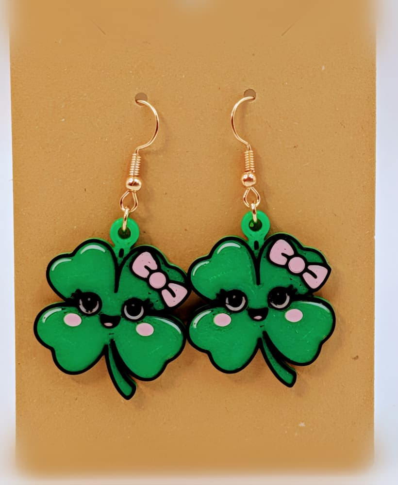 Happy Sham Earrings – A Little Luck You Can Wear! 3d model